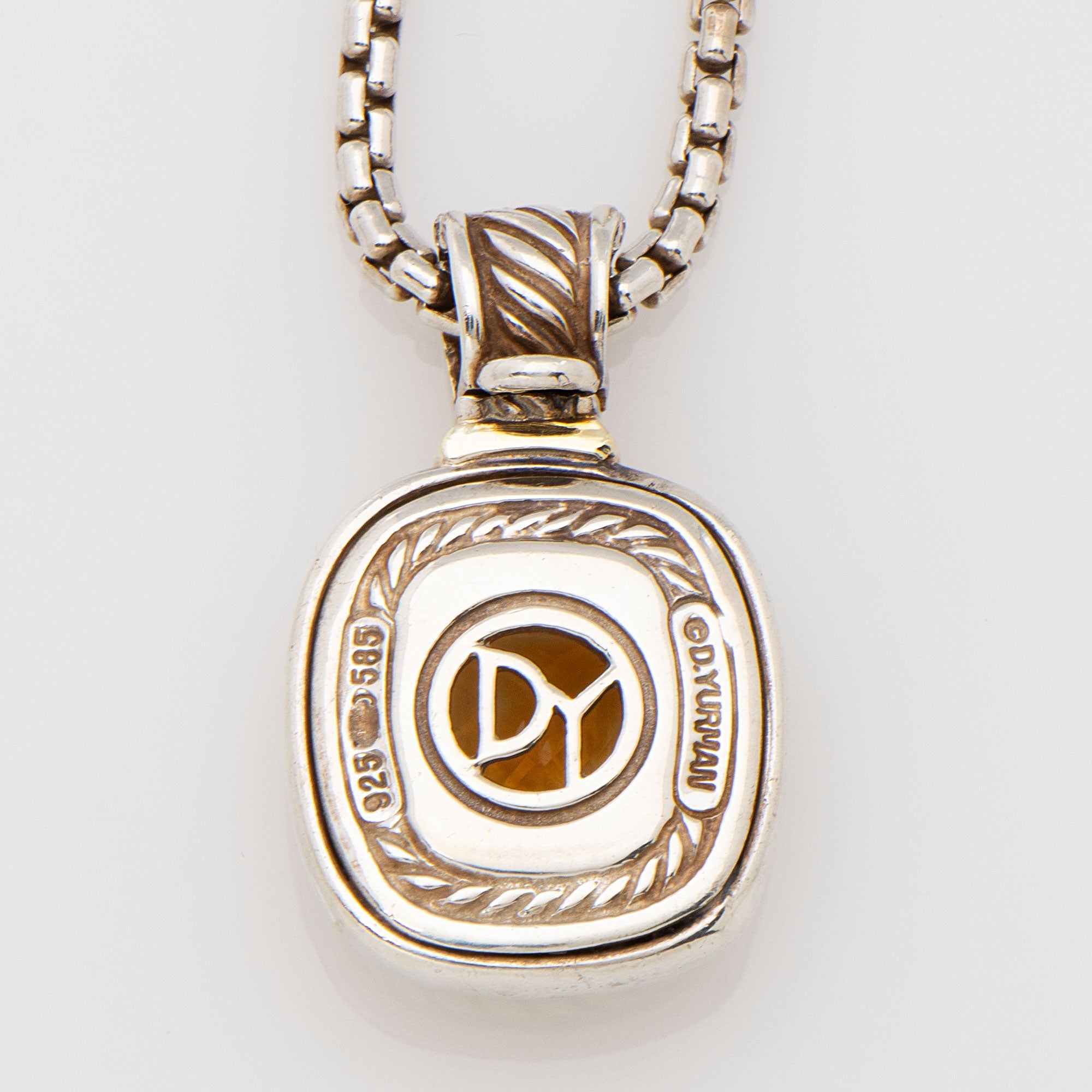 David Yurman Sterling Silver 14k Gold Citrine Albion Necklace