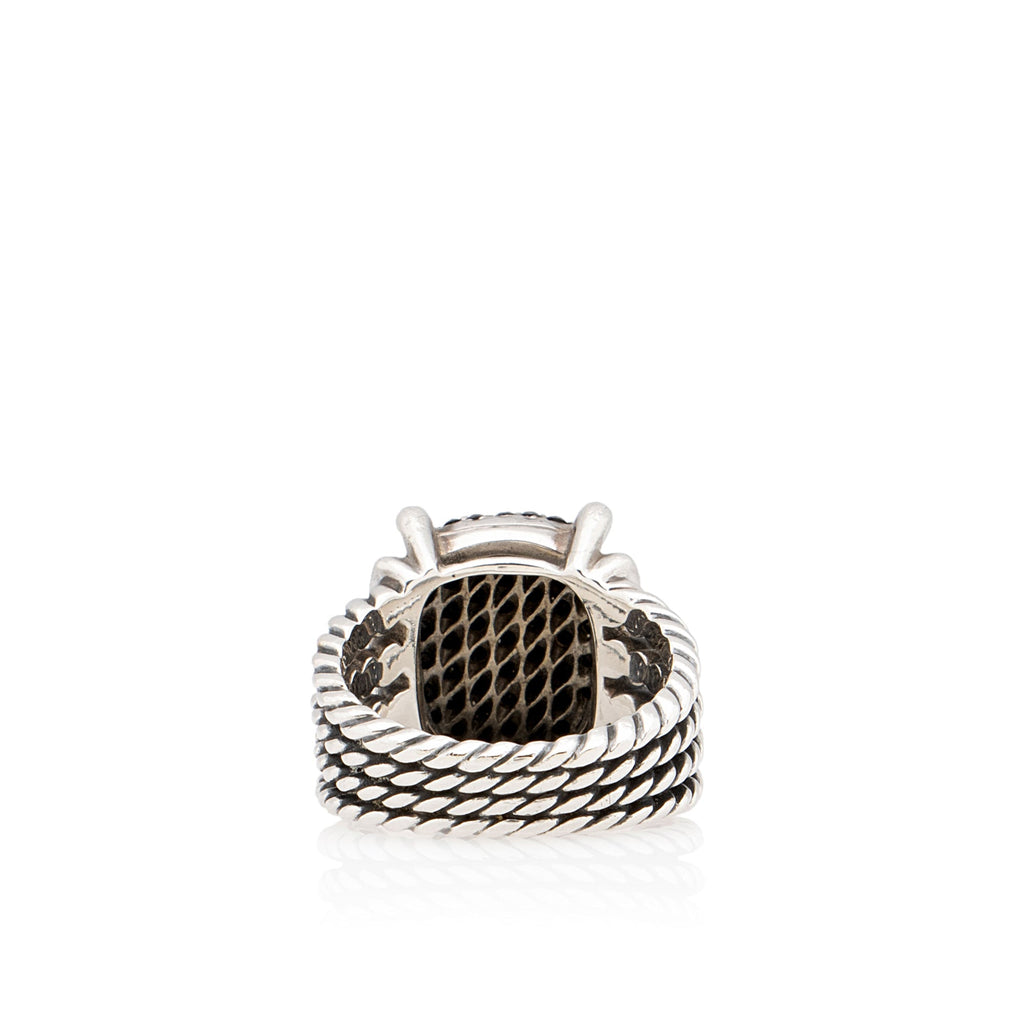 David Yurman Sterling Silver Black Diamond Wheaton Ring - Size 7 1/2