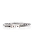 David Yurman Sterling Silver Pave Diamond Cable 5mm Buckle Bracelet