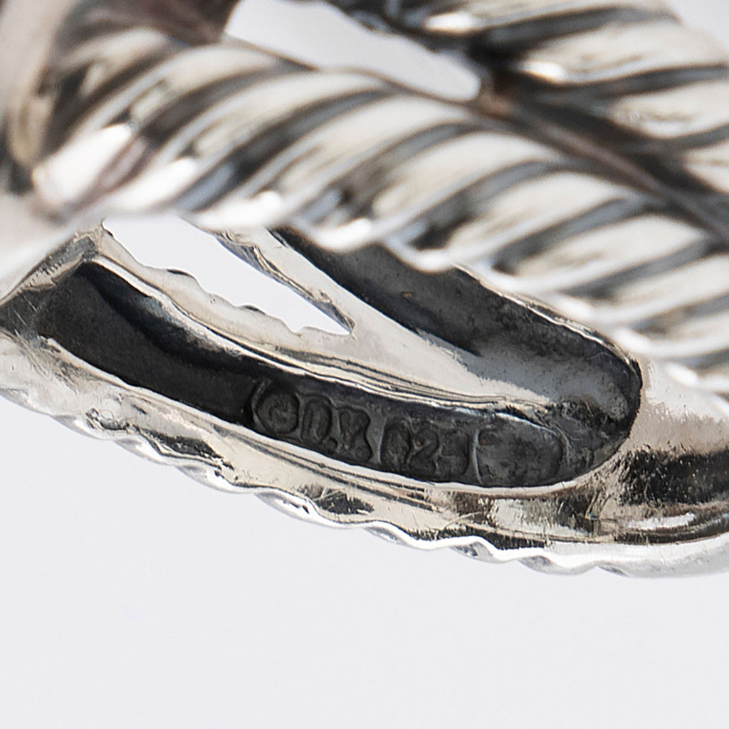 David Yurman Sterling Silver Prasiolite Diamond 11mm Albion Ring - Size 6