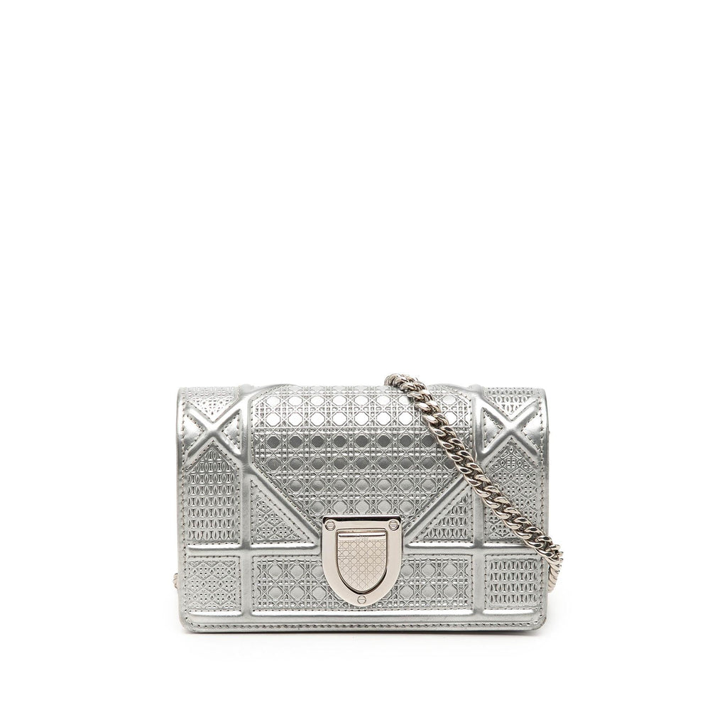 Dior Baby Metallic Patent Microcannage Diorama Flap