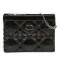 Dior Calfskin Macrocannage Diamond Caro Zipped Pouch With Chain