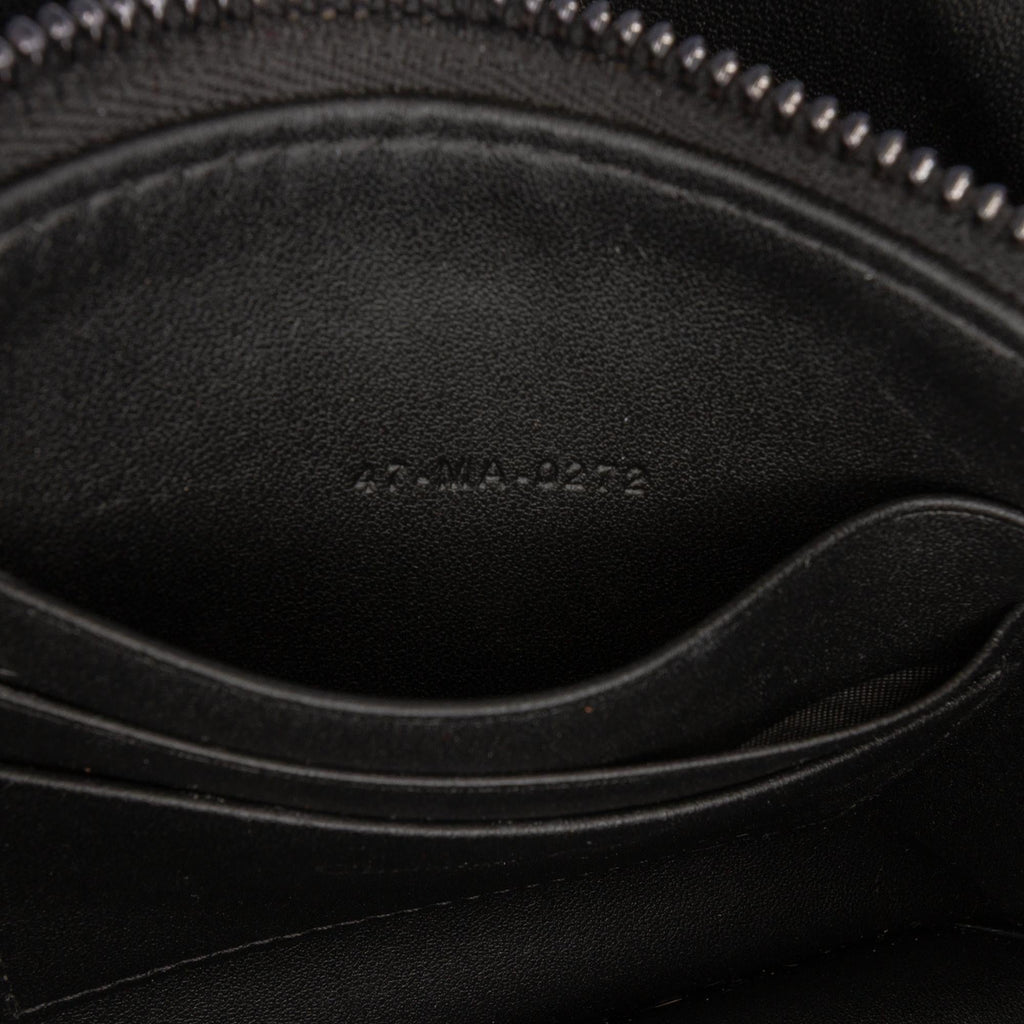Dior Calfskin Macrocannage Diamond Caro Zipped Pouch With Chain