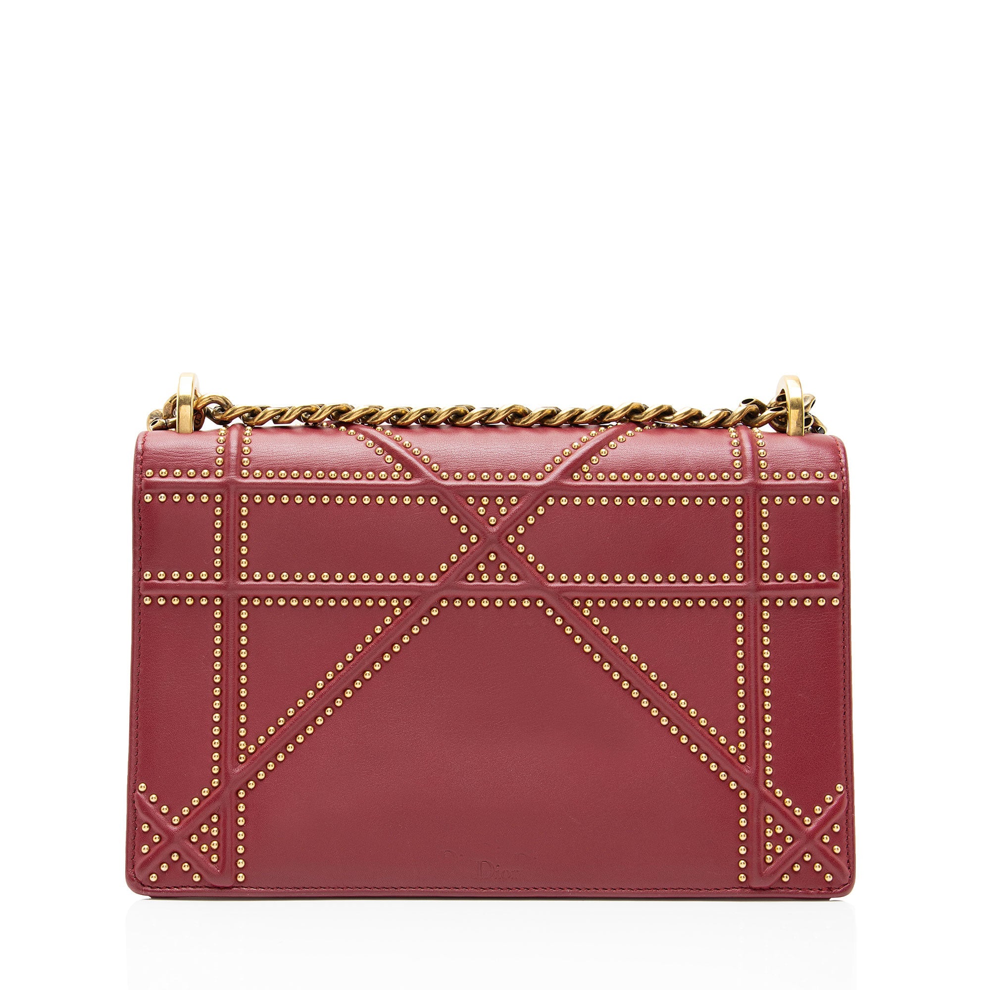Dior Calfskin Studded Diorama Small Shoulder Bag