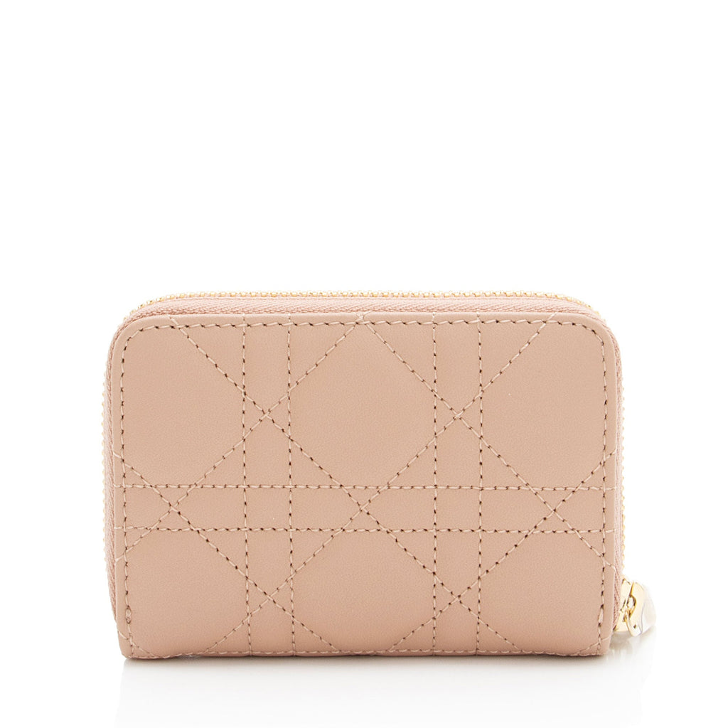 Dior Cannage Lambskin Lady Dior Voyageur Coin Purse