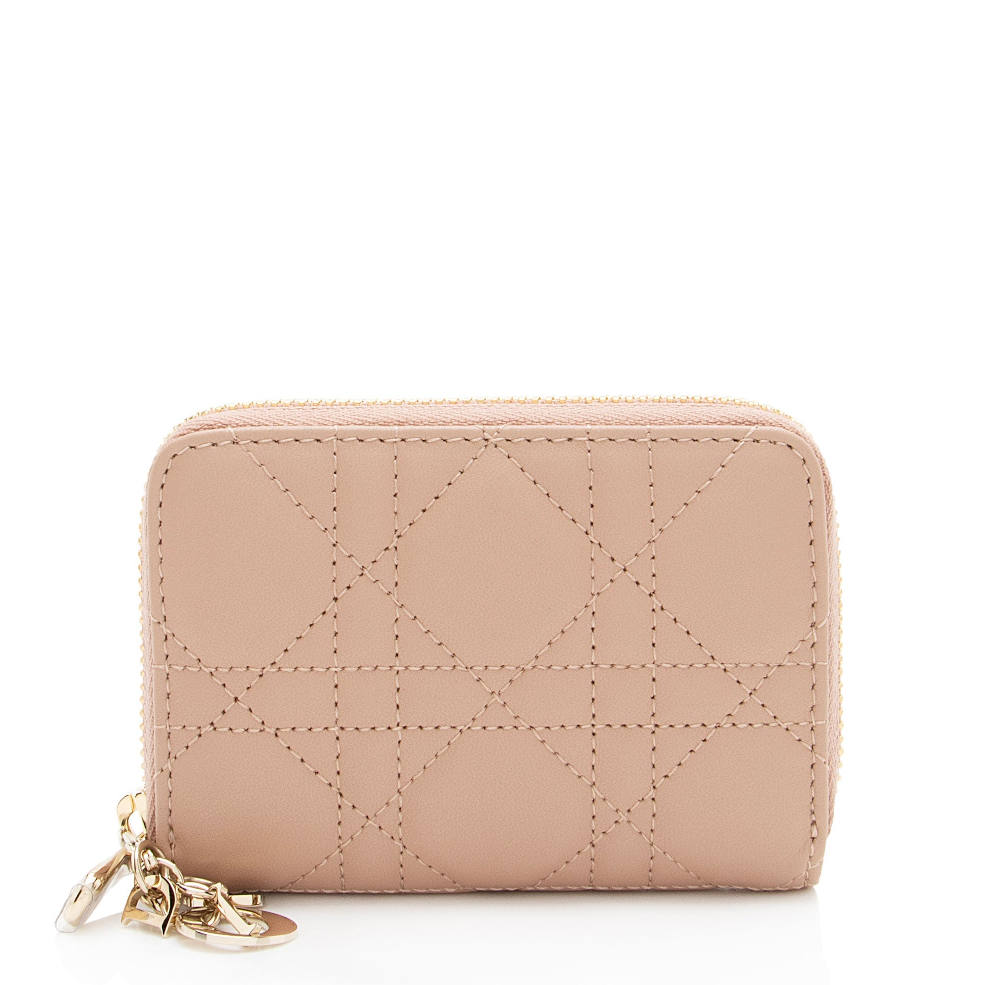 Dior Cannage Lambskin Lady Dior Voyageur Coin Purse