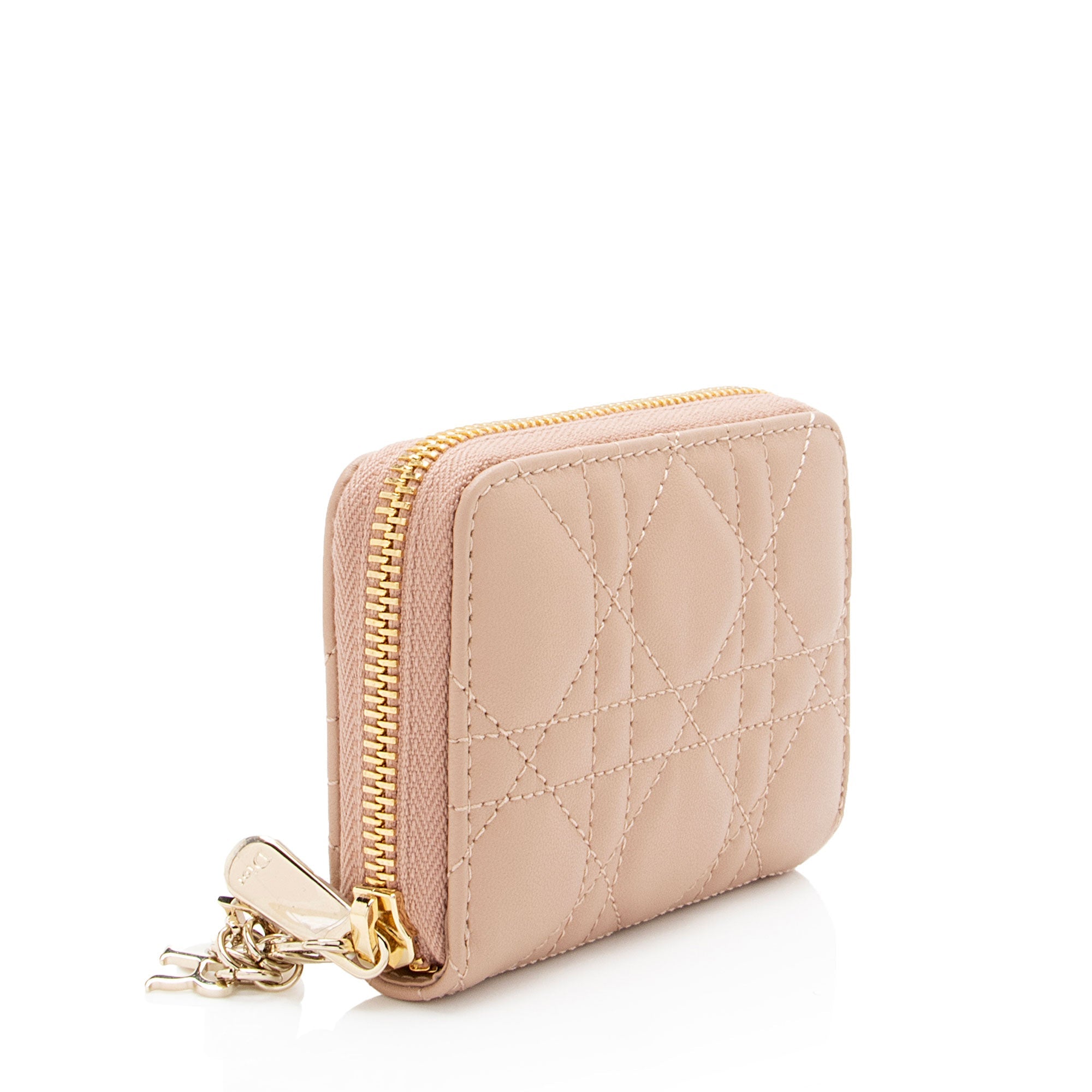 Dior Cannage Lambskin Lady Dior Voyageur Coin Purse