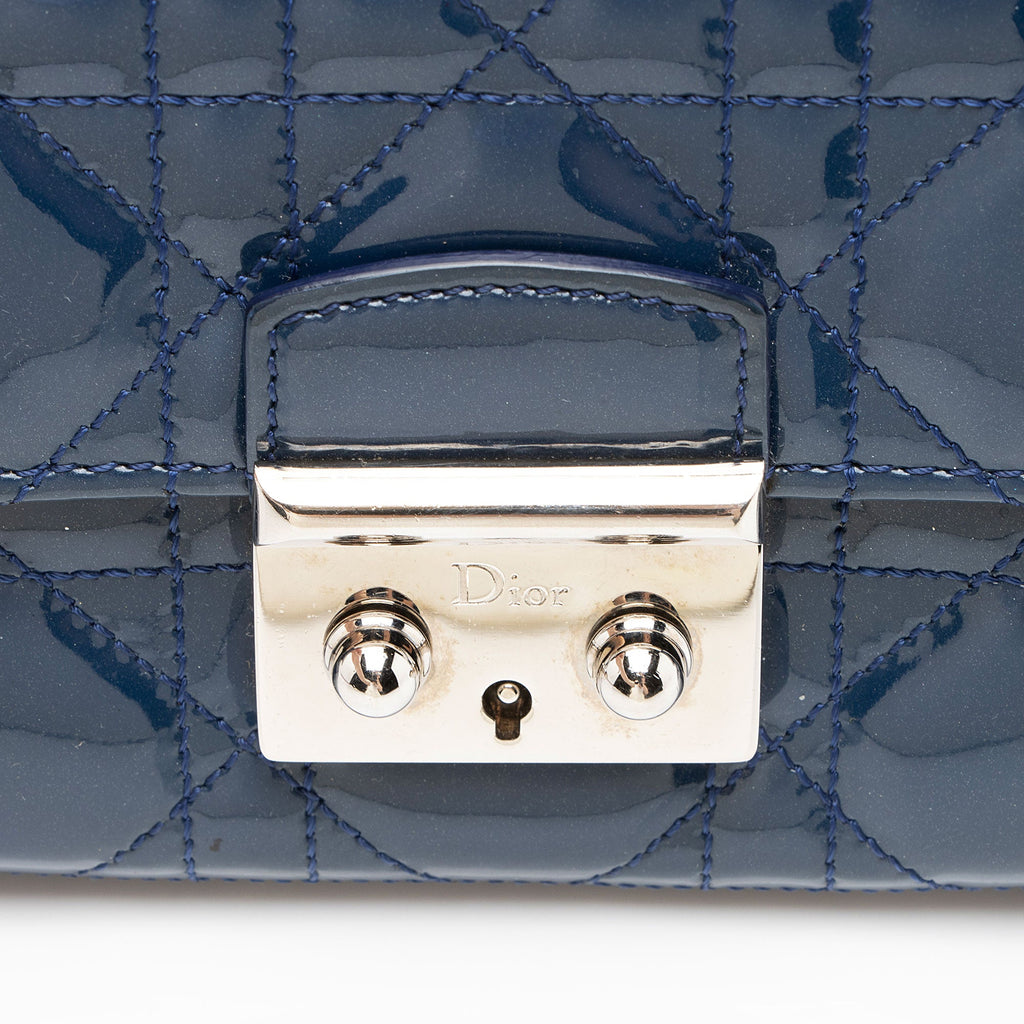 Dior Cannage Patent Leather Miss Dior Wallet on Chain