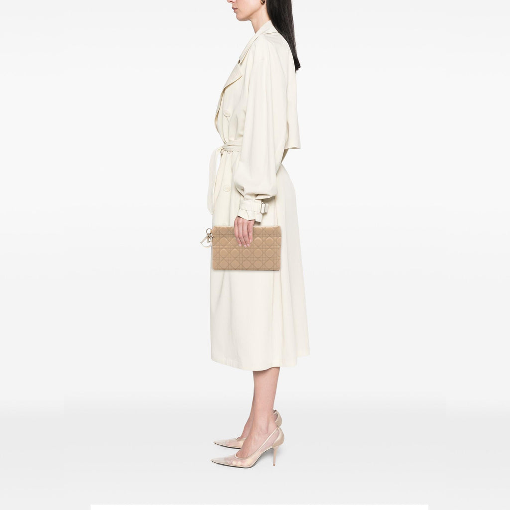 Dior Coated Canvas Cannage Lady Dior Panarea Clutch