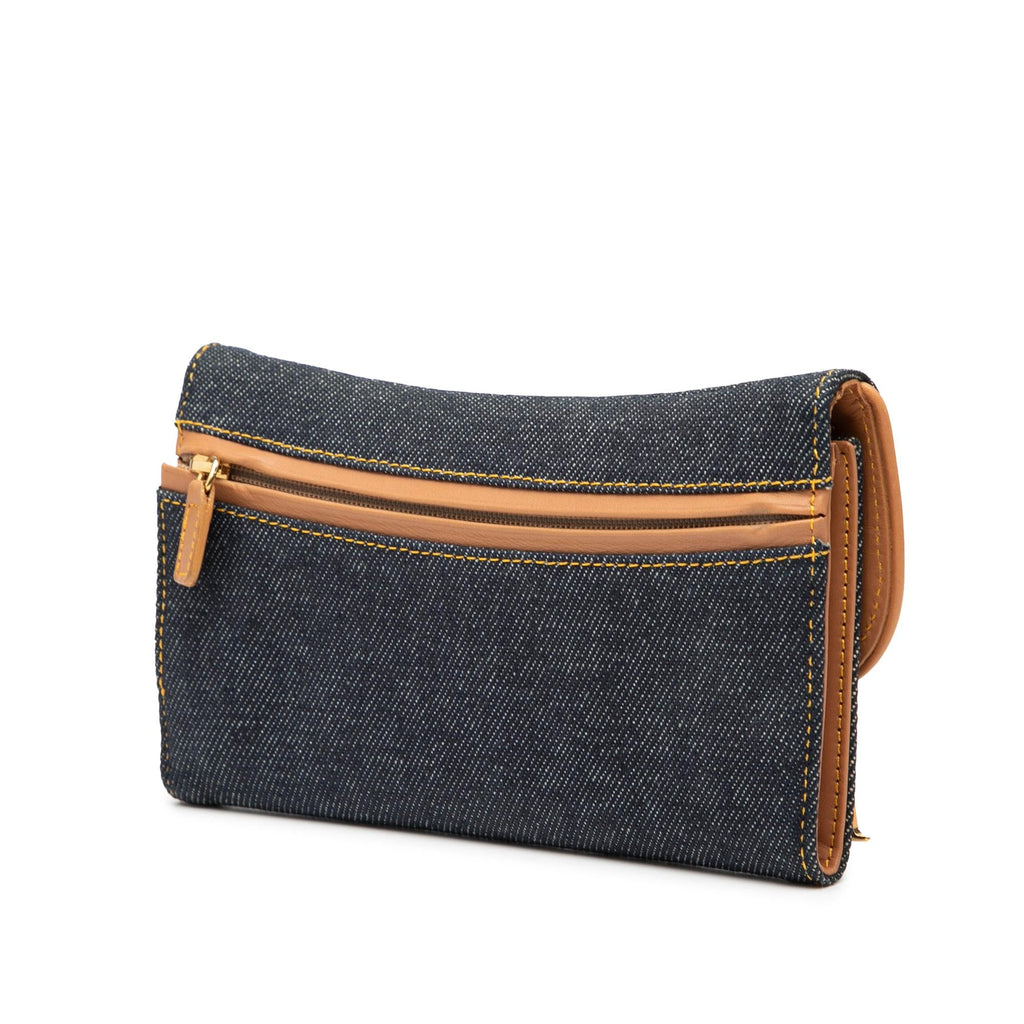 Dior Denim Saddle Trifold Continental Wallet