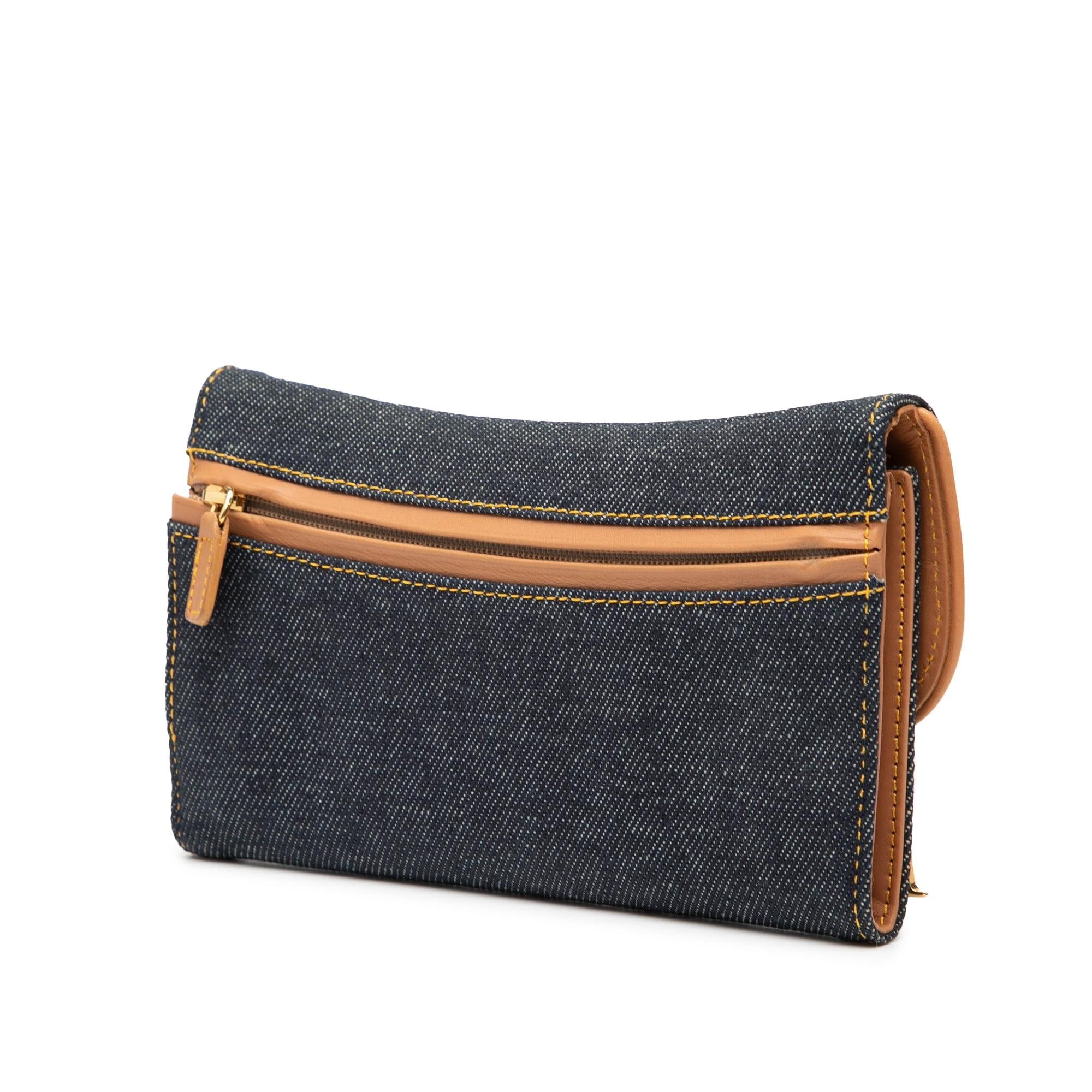 Dior Denim Saddle Trifold Continental Wallet