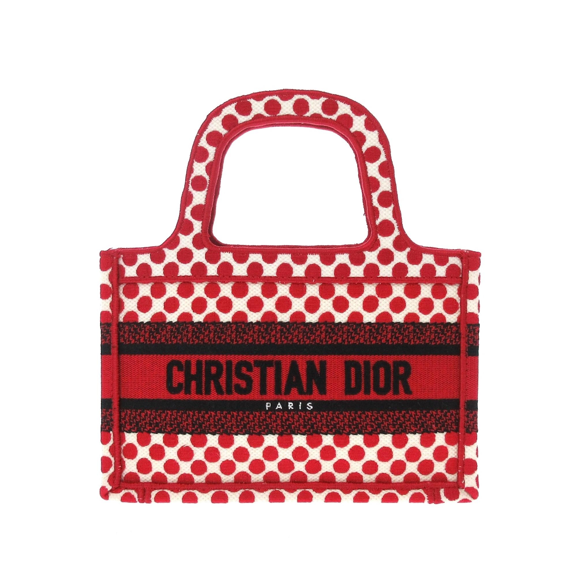 Dior DiorAmour Mini Embroidered Canvas Dots Book Tote