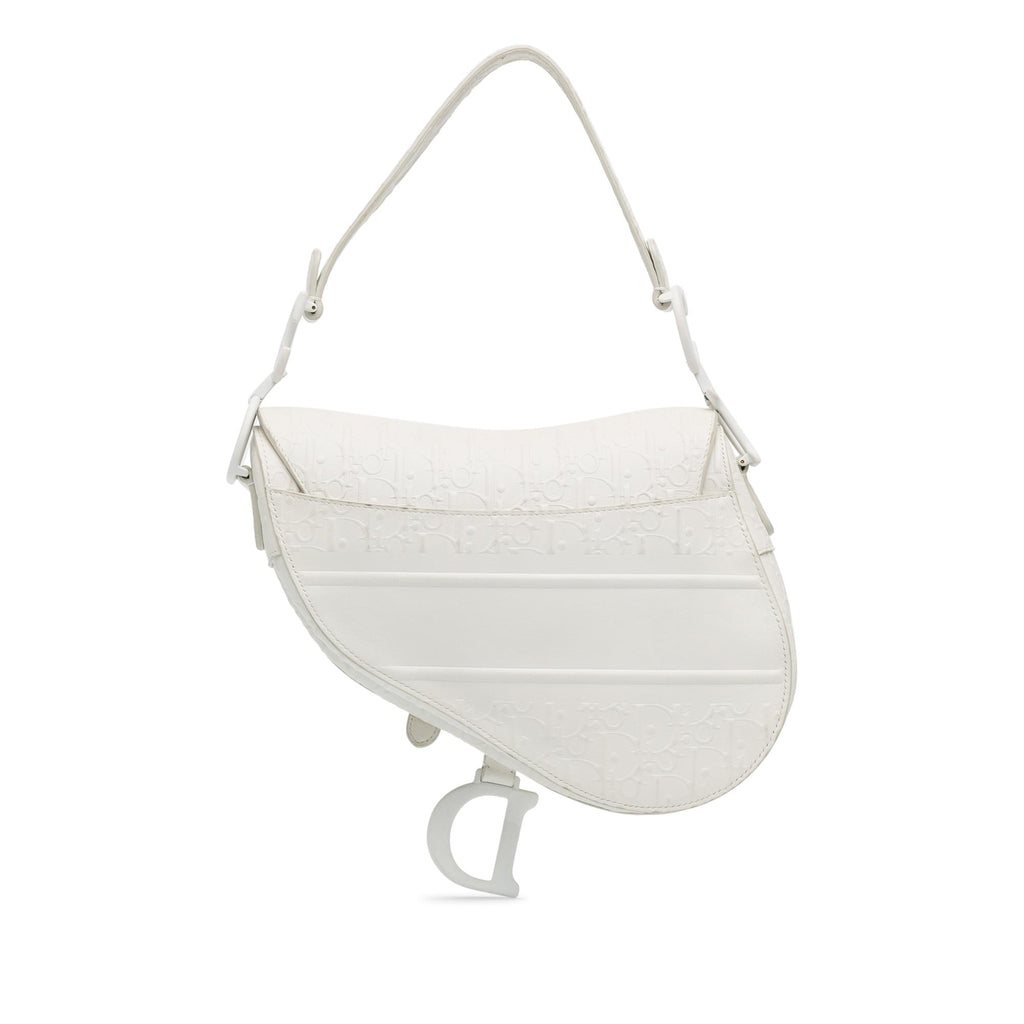 Dior Embossed Leather Oblique Saddle Bag (SHG-ZWE7gr)