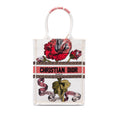 Dior Embroidered Canvas Fleurs Bibliques Vertical Book Tote