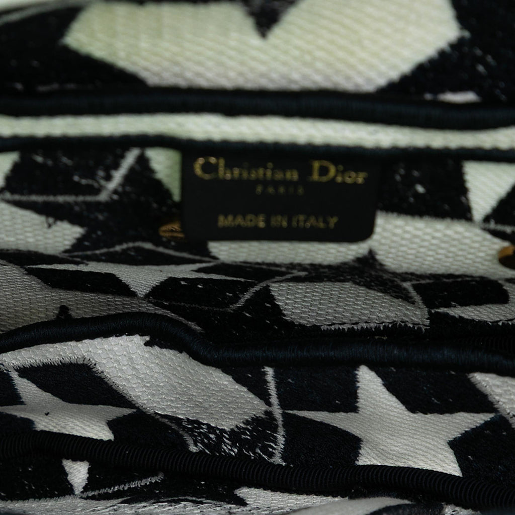 Dior Embroidered Canvas Stars Saddle Bag