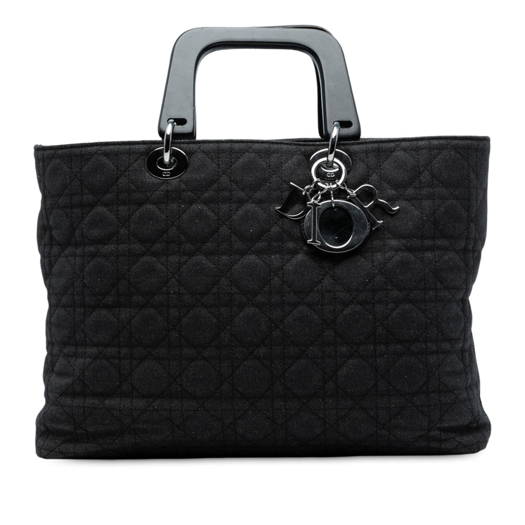Dior Extra Large Denim Cannage Acrylic Lady Dior