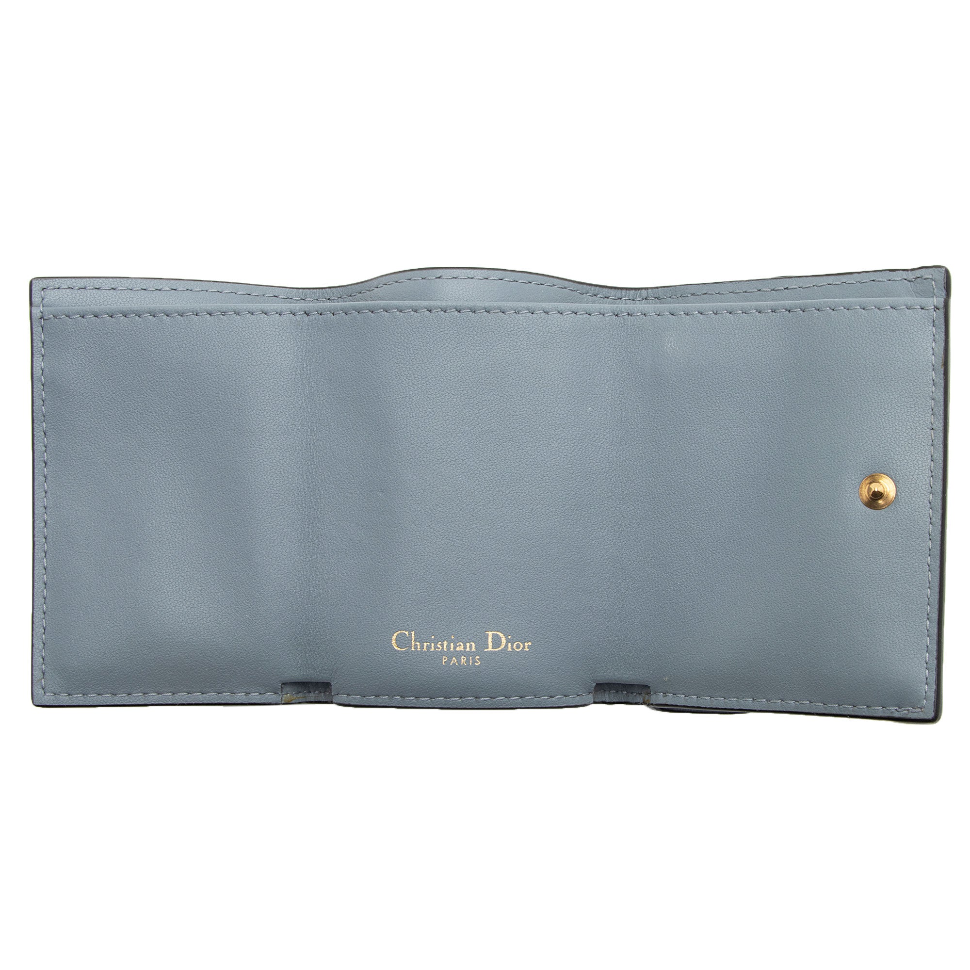 Dior Grained Leather Saddle Trifold Medium Wallet