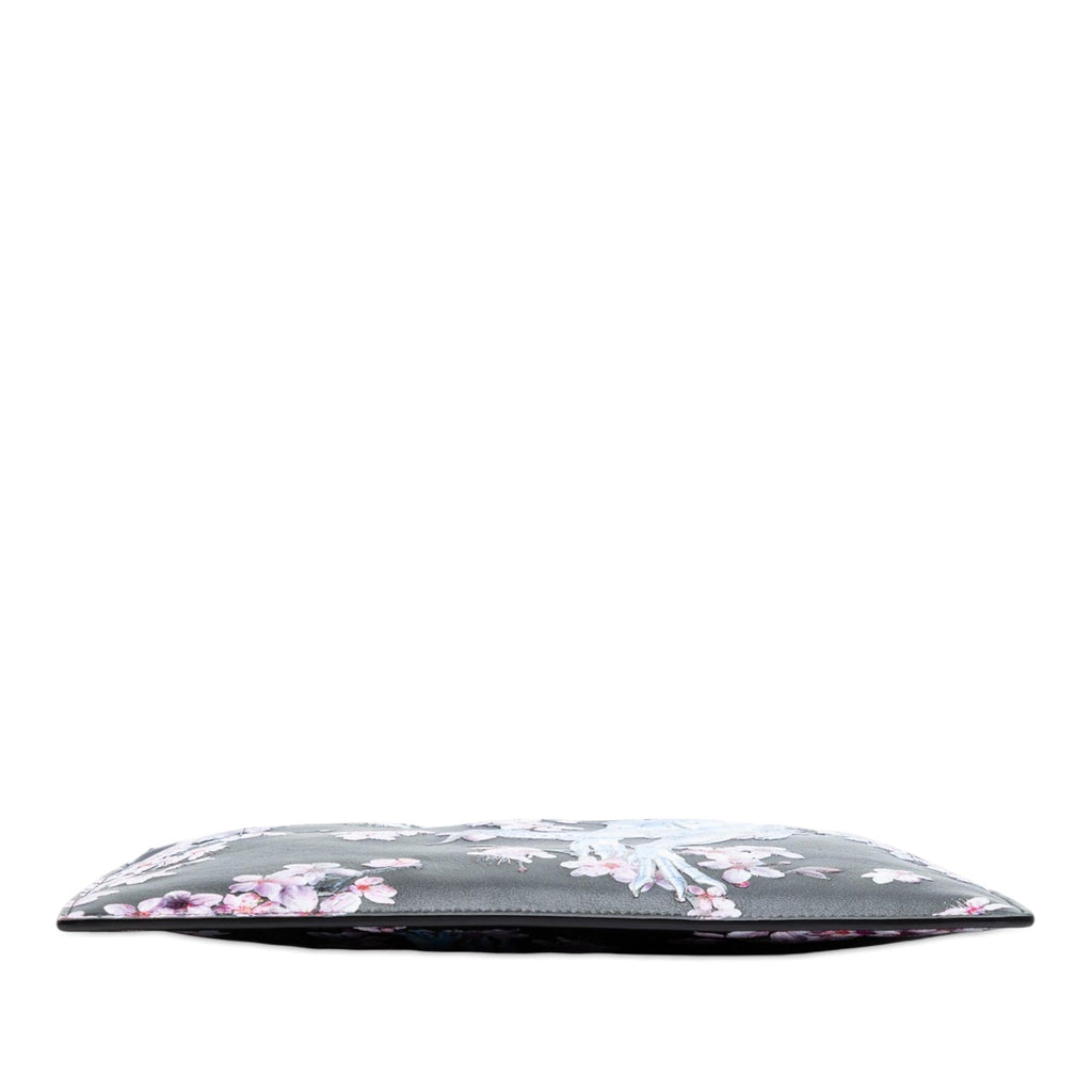Dior Hajime Sorayama Calfskin Cherry Blossom Dinosaur Print Zip Pouch