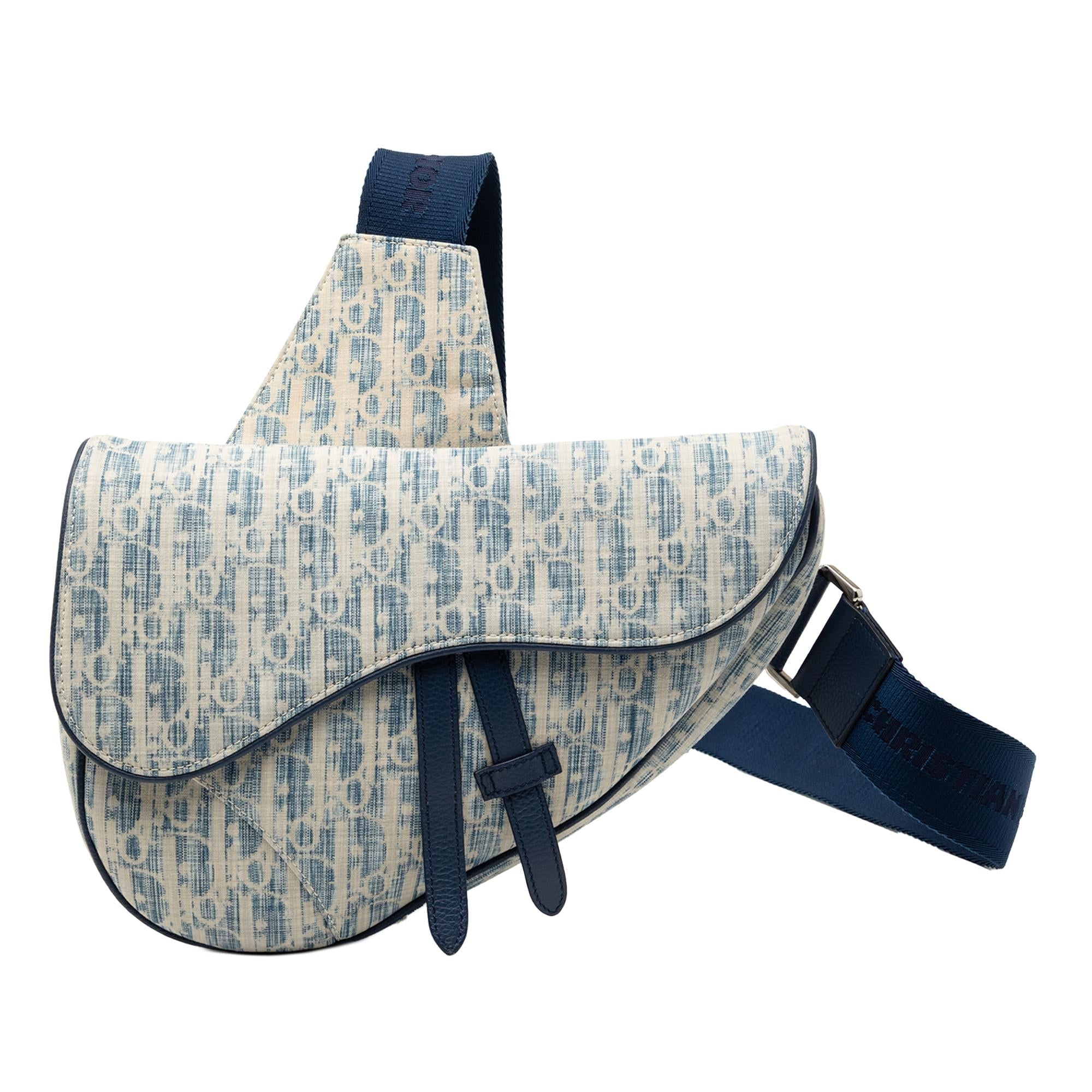 Dior Kasuri Oblique Canvas Saddle Crossbody
