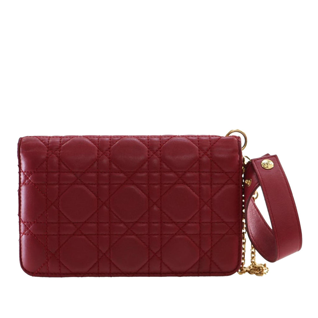 Dior Lambskin Cannage DiorAddict Wristlet Clutch