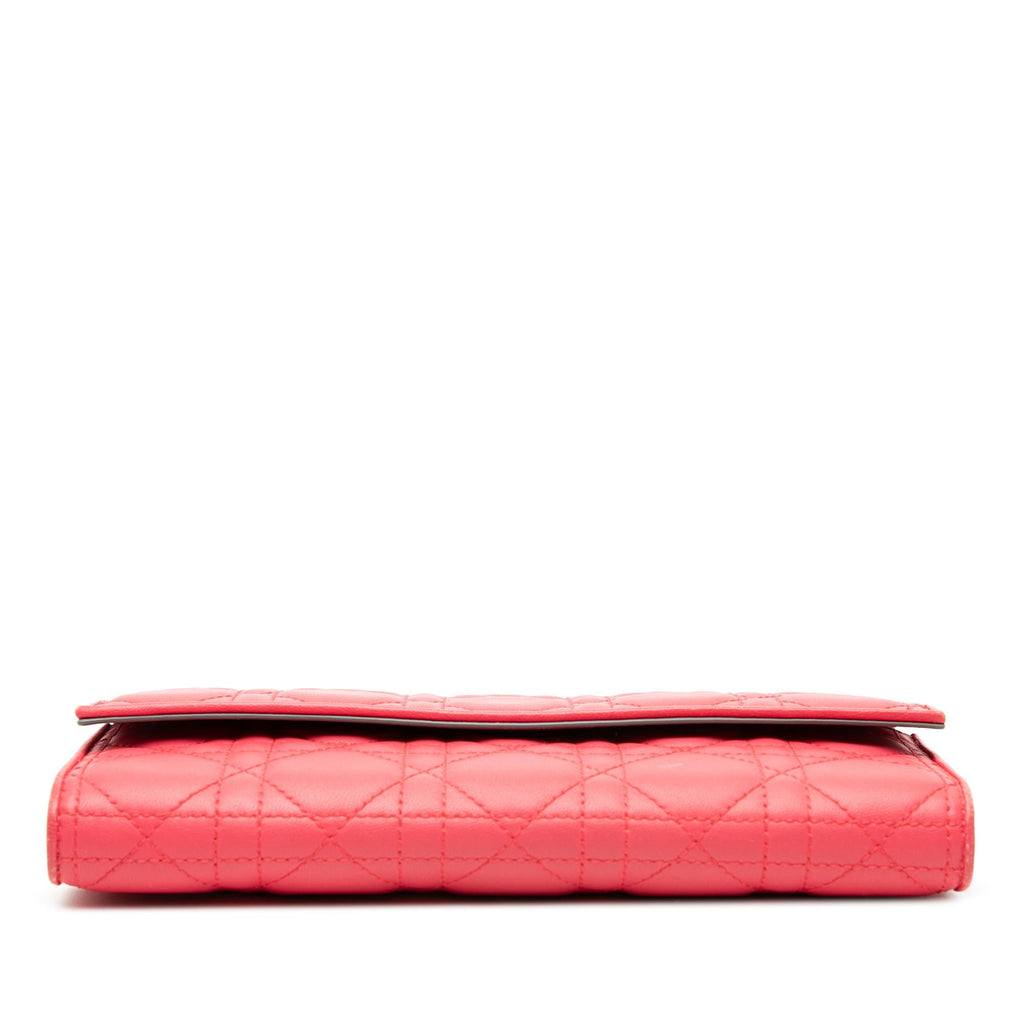 Dior Lambskin Cannage Lady Dior Wallet On Chain