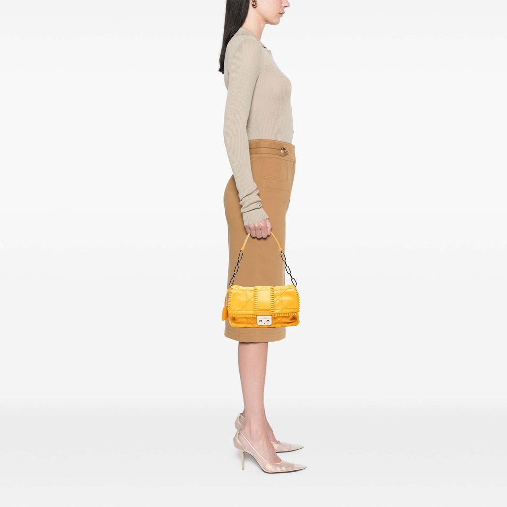 Dior Lambskin Cannage New Lock Ruffle Flap