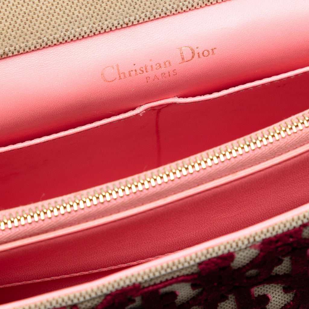 Dior Large Oblique Canvas and Velvet Diorama Flap