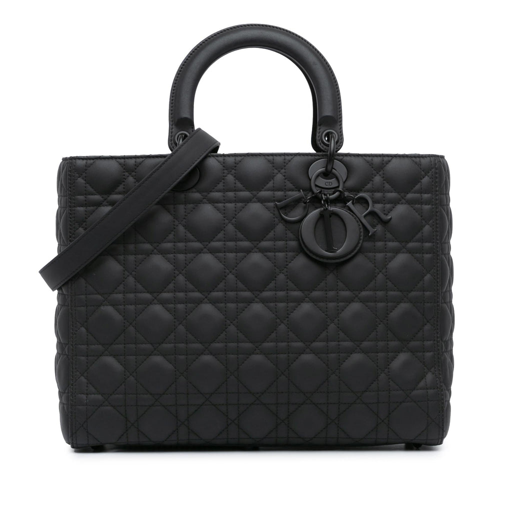Dior Large Ultra Matte Calfskin Cannage Lady Dior (SHG-e5IVhs)