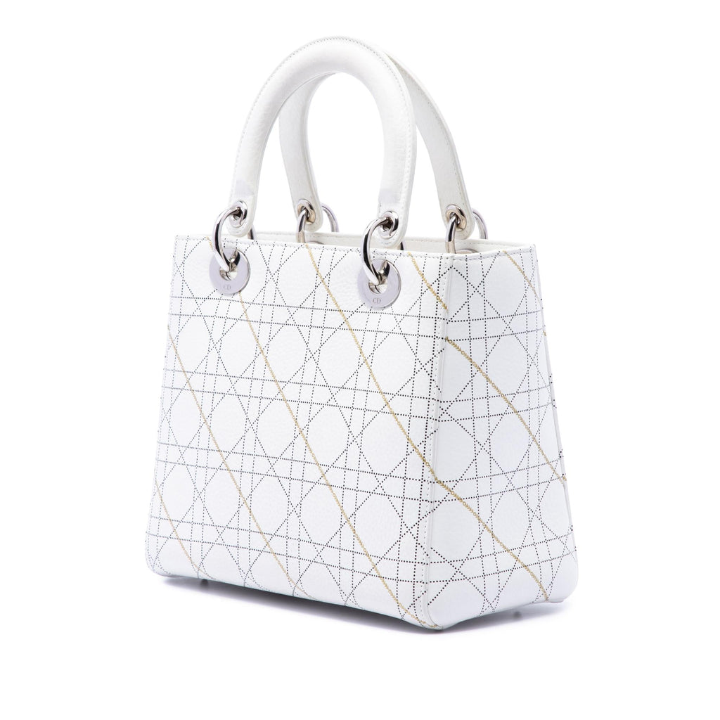 Dior Medium Calfskin Cannage Print Lady Dior