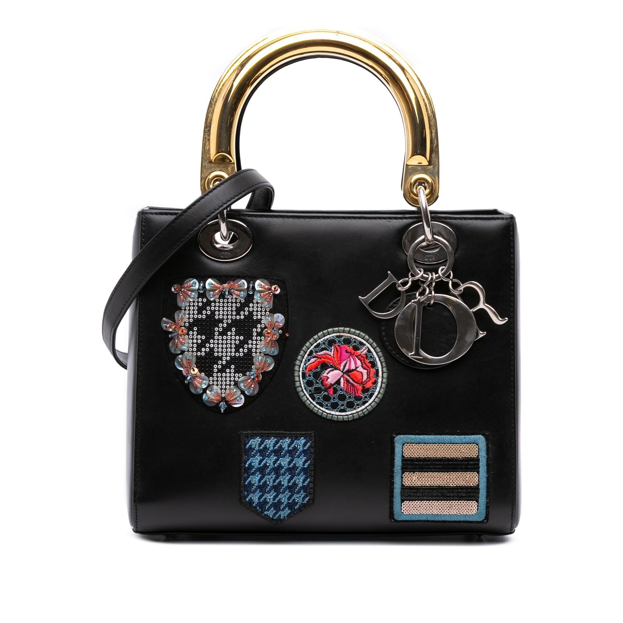 Dior Medium Calfskin Patch Embellished Lady Dior