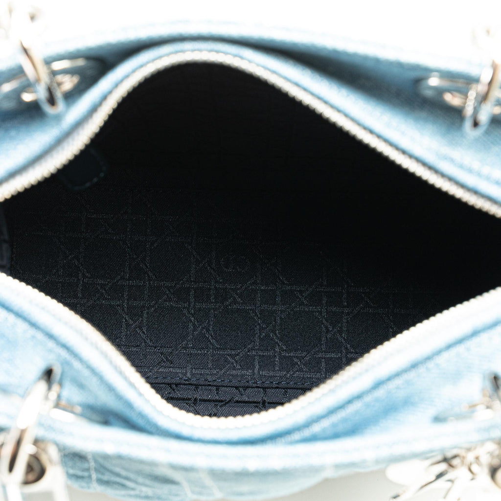 Dior Medium Denim Cannage Lady Dior