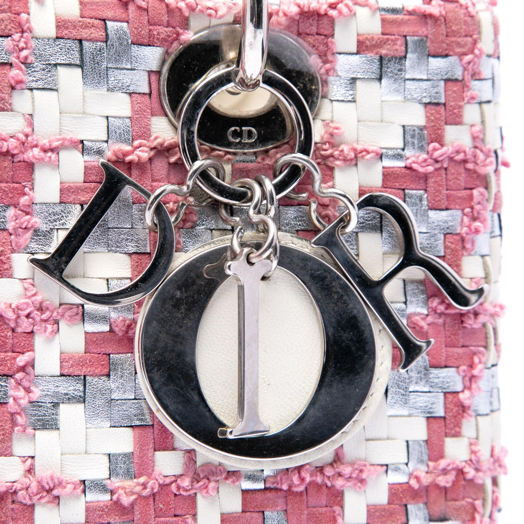 Dior Medium Lambskin And Tweed Lady Dior