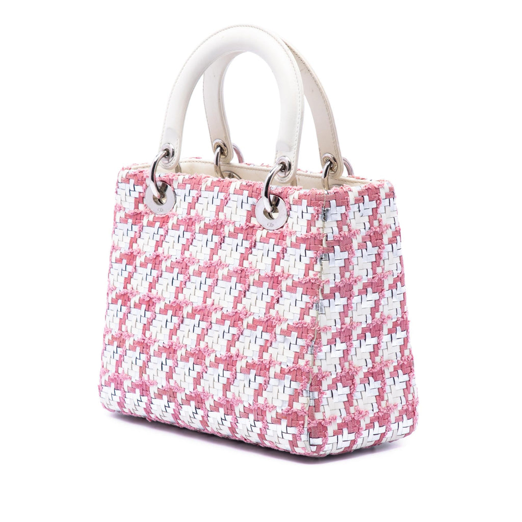 Dior Medium Lambskin And Tweed Lady Dior