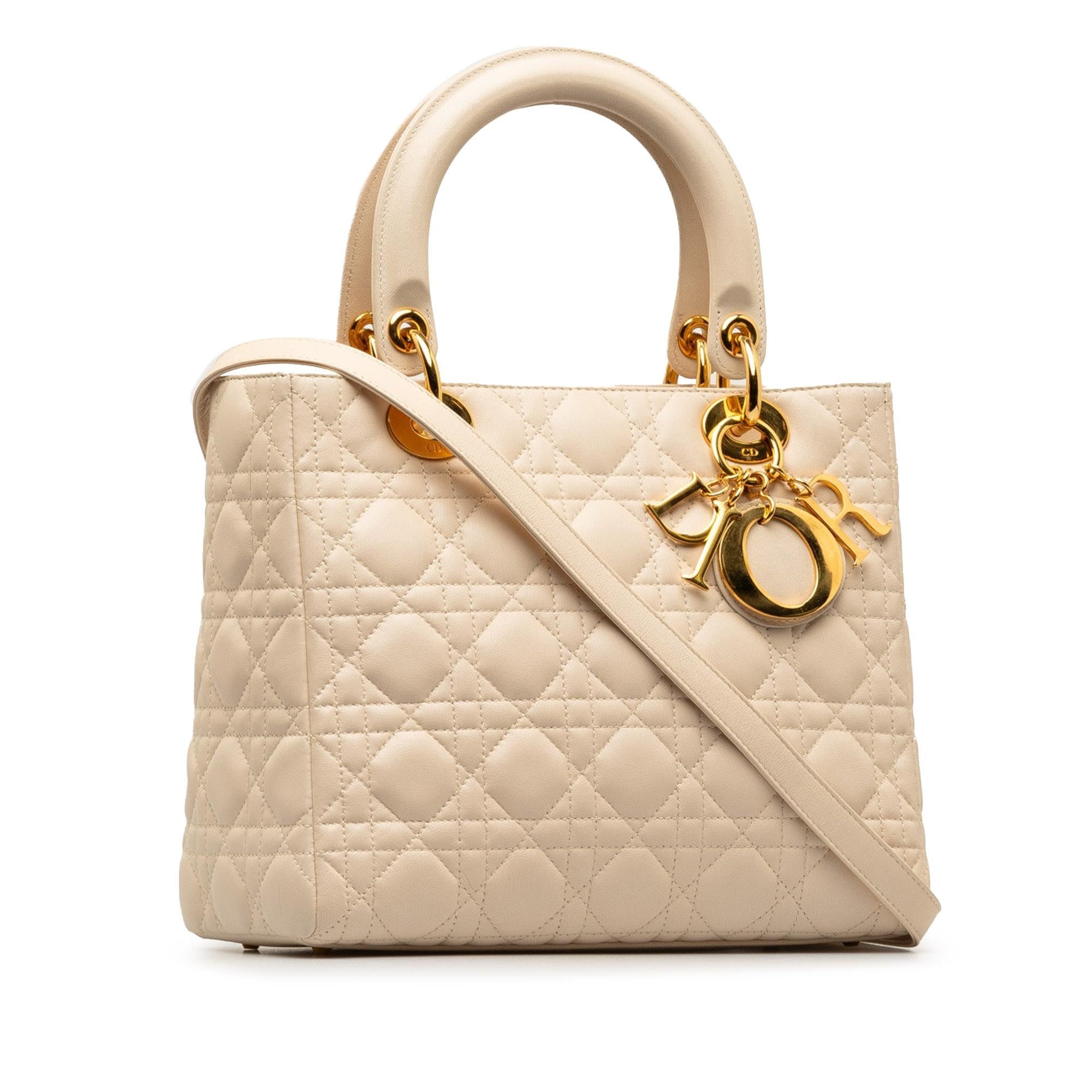 Dior Medium Lambskin Cannage Lady Dior (SHG-CyzxRl)