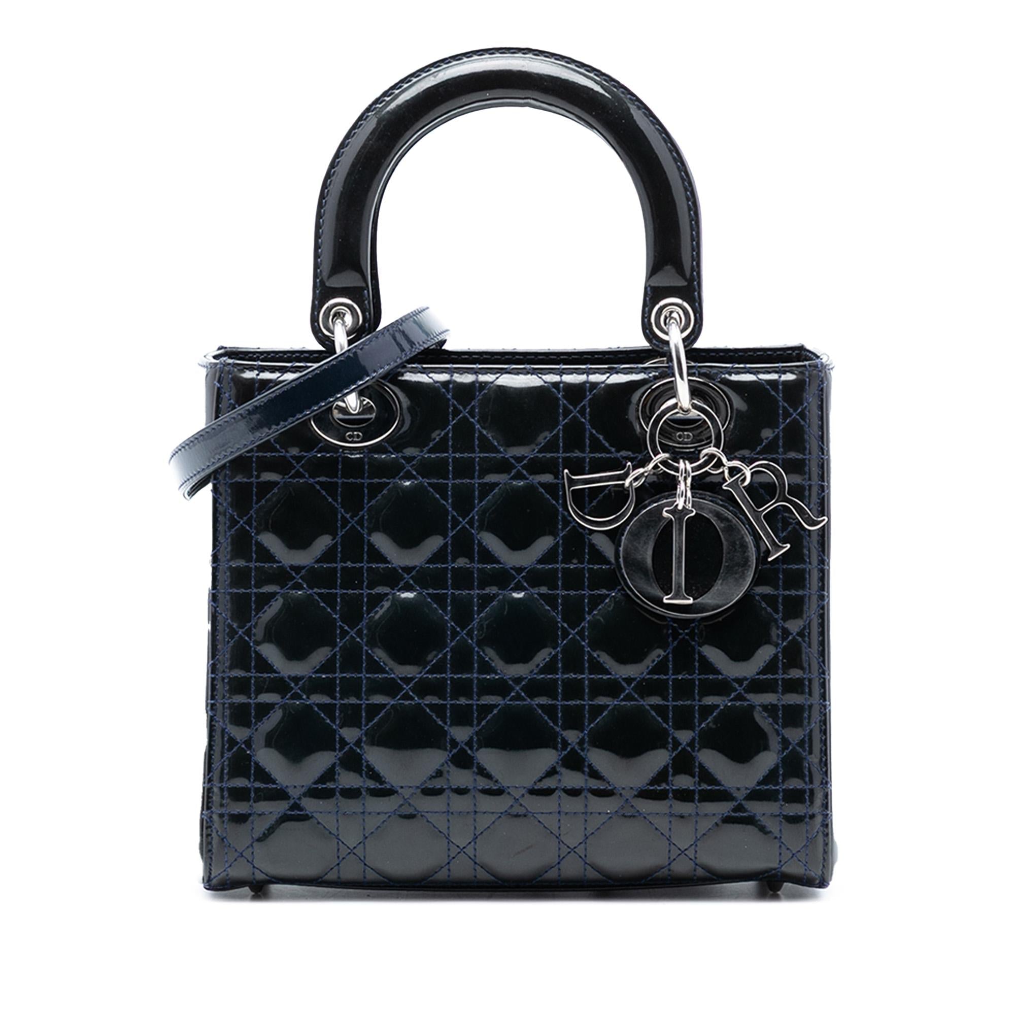 Dior Medium Patent Cannage Lady Dior