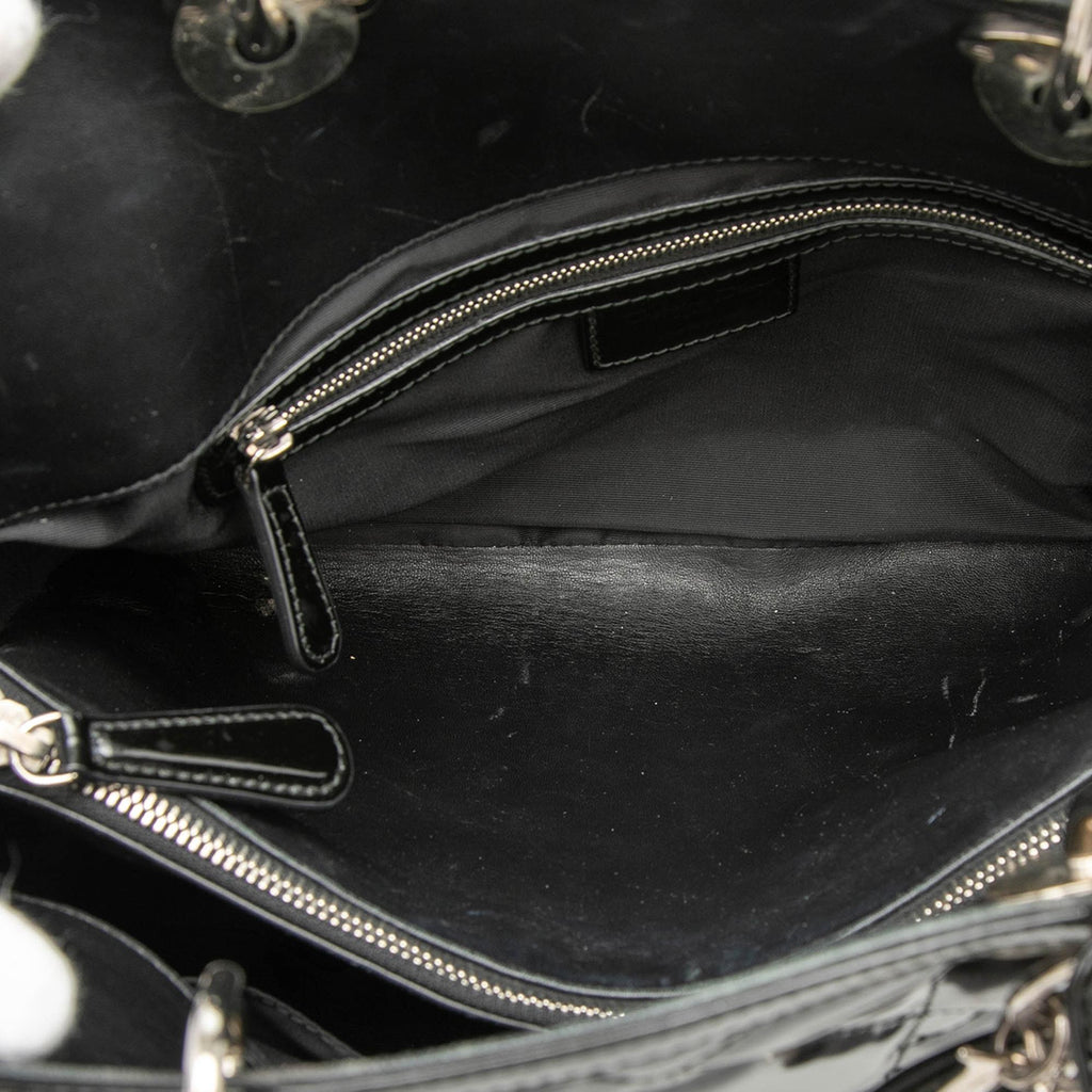 Dior Medium Patent Cannage Polochon Granville Satchel