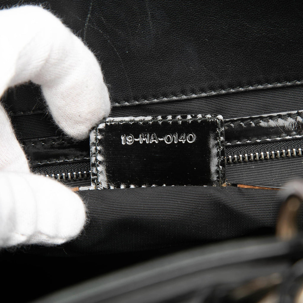 Dior Medium Patent Cannage Polochon Granville Satchel