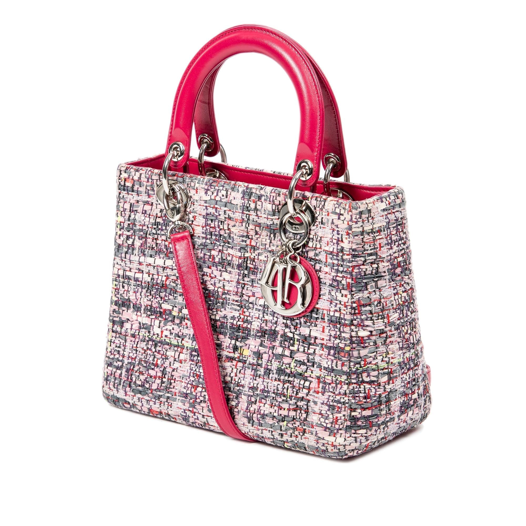 Dior Medium Tweed Lady Dior Satchel (SHG-8yJnUk)