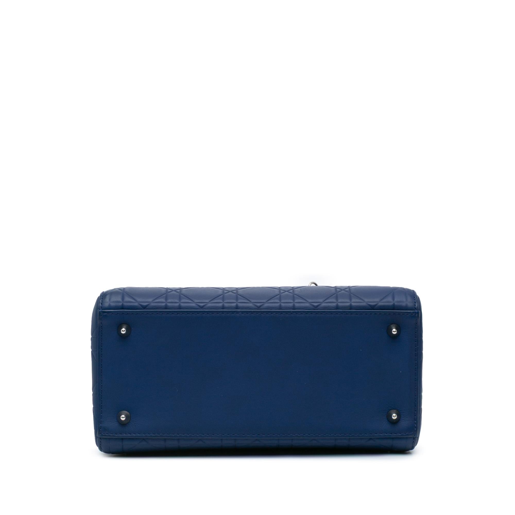 Dior Medium Ultra Matte Calfskin Cannage Embossed Lady Dior