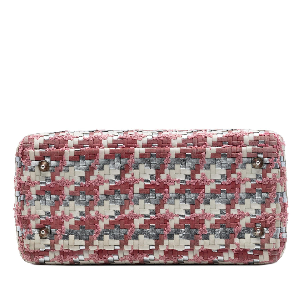Dior Medium Woven Lambskin and Tweed Lady Dior