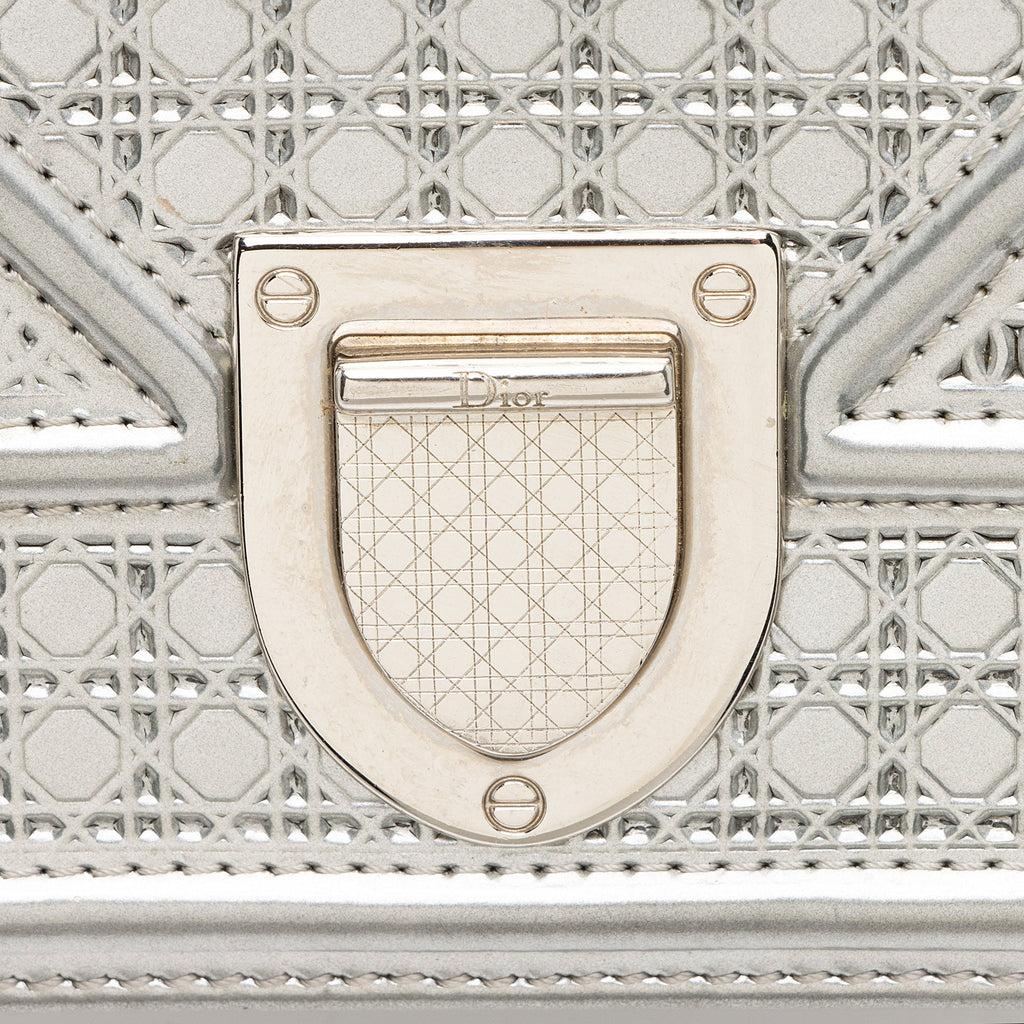Dior Micro Cannage Metallic Calfskin Diorama Baby Shoulder Bag