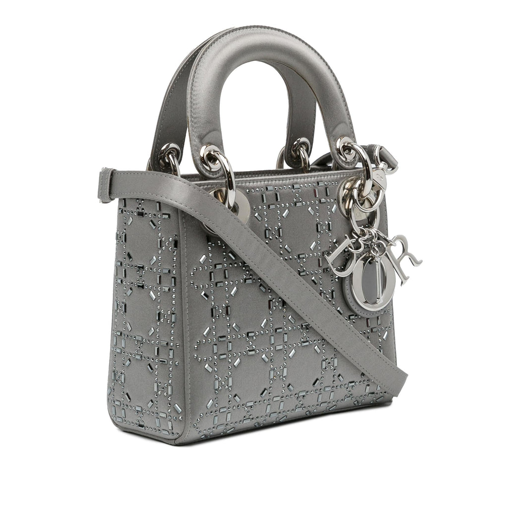 Dior Mini Beaded Satin Cannage Lady Dior (SHG-gwW3DC)