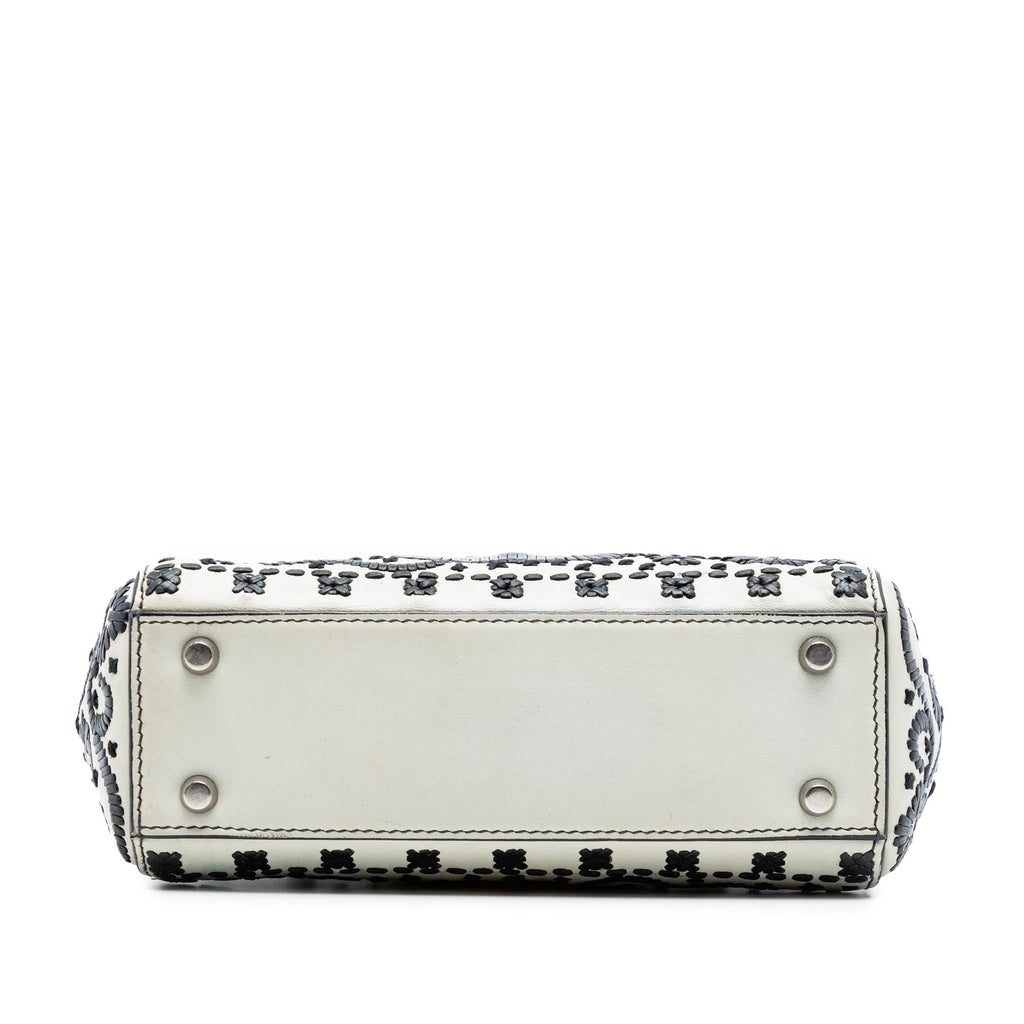 Dior Mini Calfskin Flower Embroidered Lady Dior