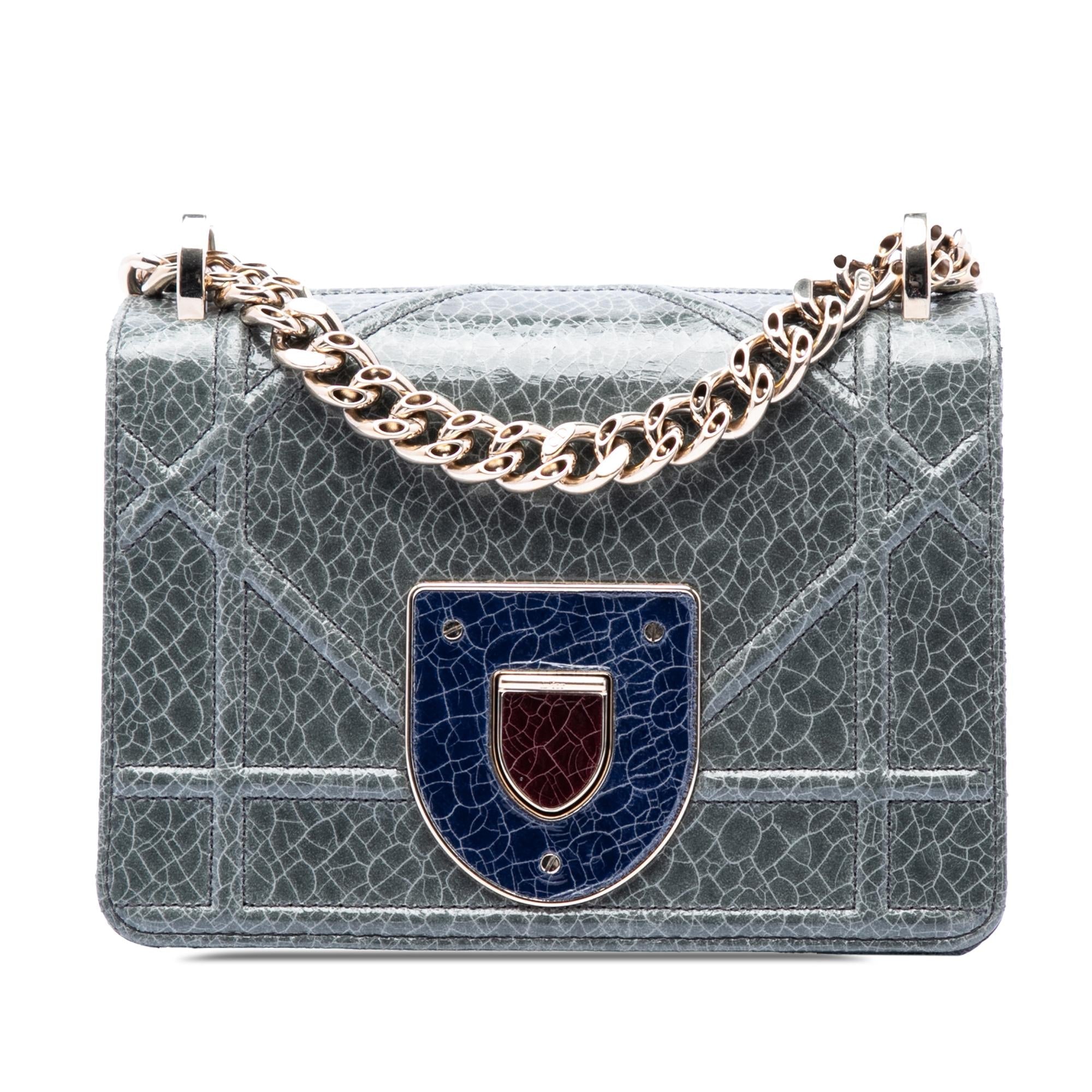 Dior Mini Crackled Deerskin Diorama Flap