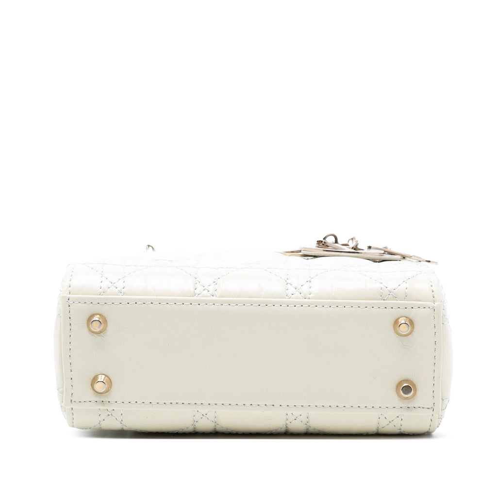 Dior Mini Crinkled Calfskin Cannage Lady Dior