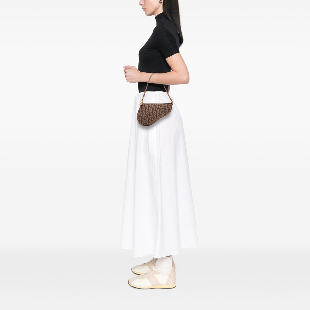 Dior Mini Diorissimo Canvas Saddle Pochette
