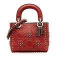 Dior Mini Embossed Calfskin Cannage Studded Supple Lady Dior (SHG-RUPLaM)