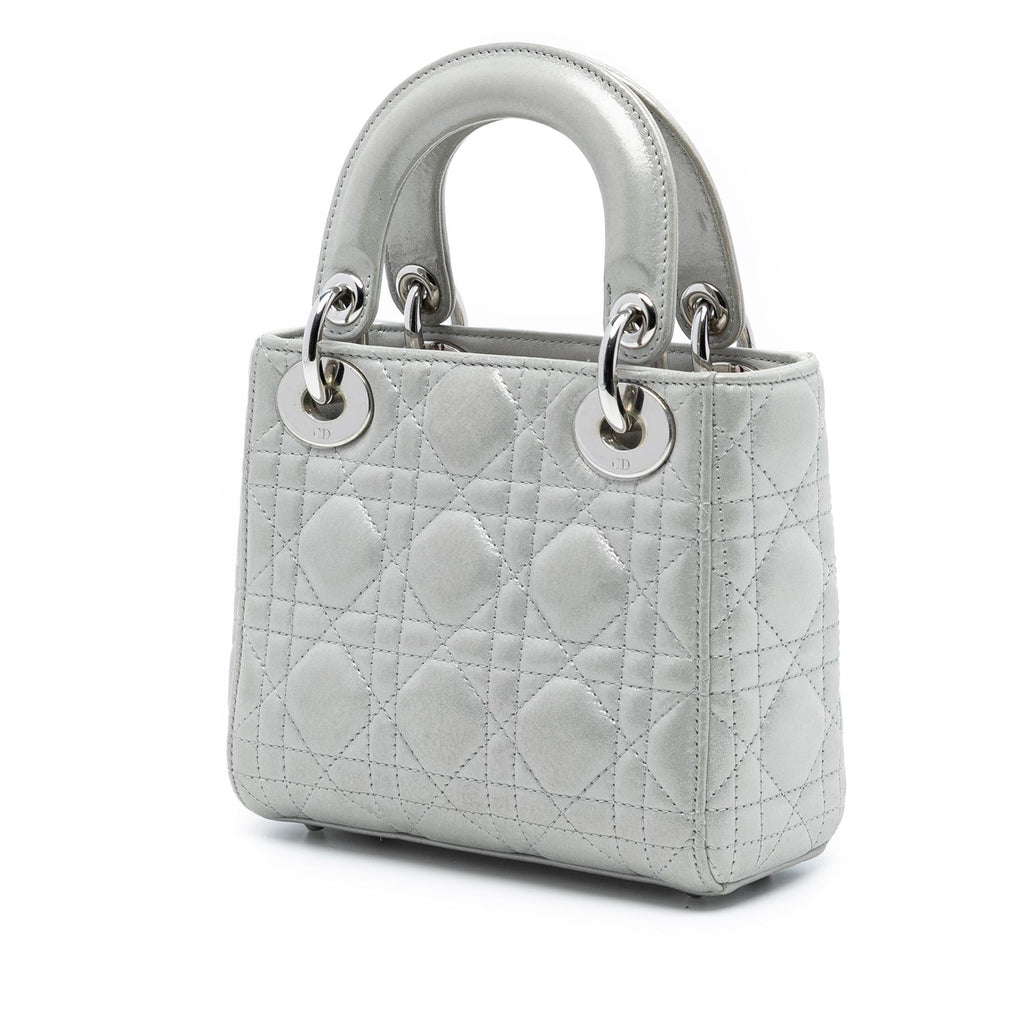 Dior Mini Iridescent Lambskin Cannage Lady Dior