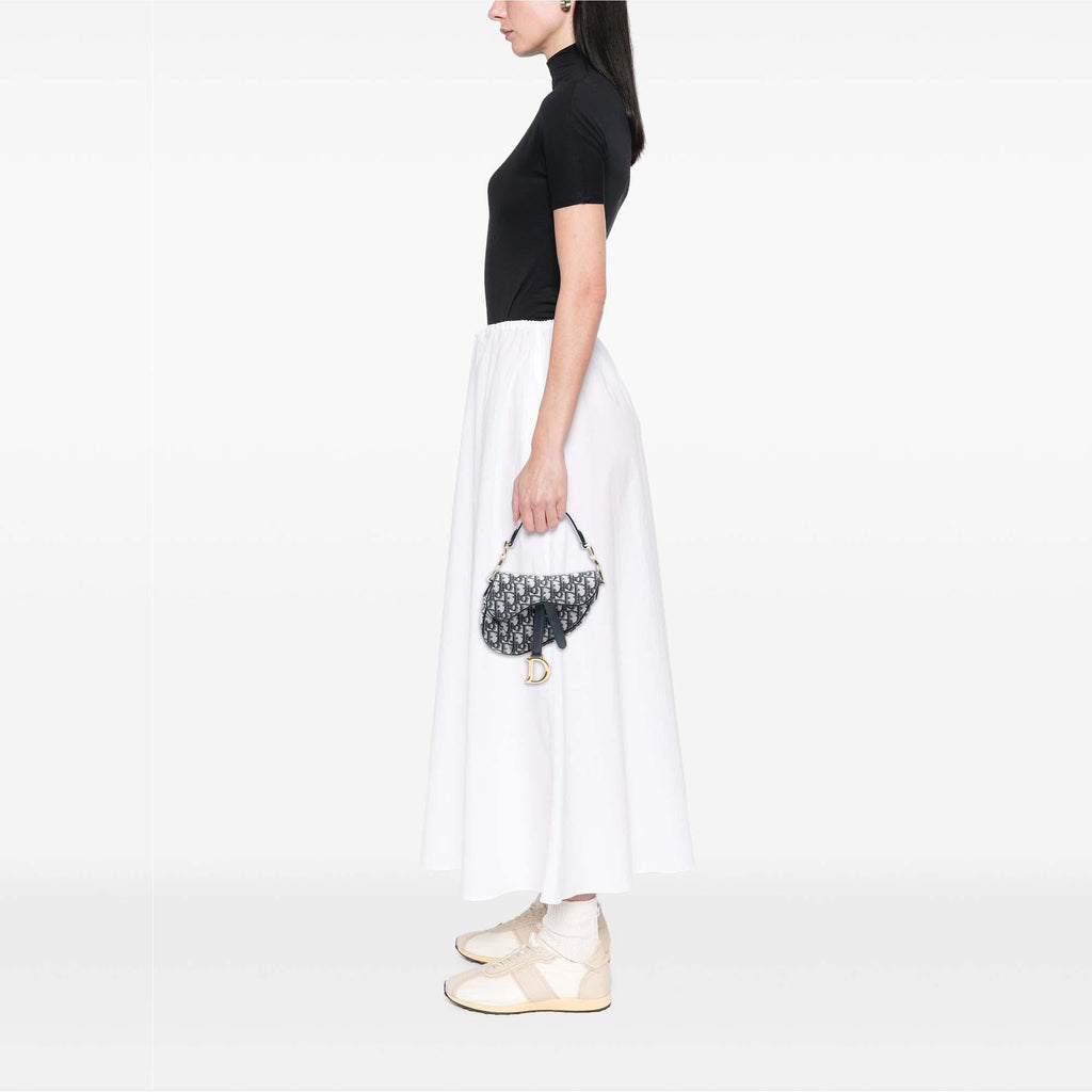 Dior Mini Oblique Canvas Saddle Bag