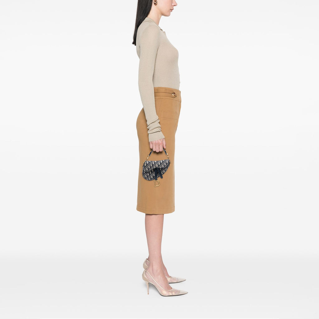 Dior Mini Oblique Canvas Saddle Bag